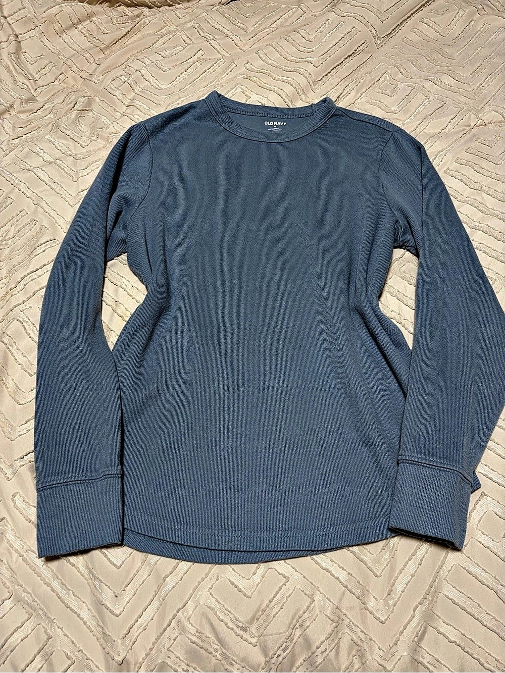Old Navy Soft-Washed Thermal-Knit Long-Sleeve T-Shirt Blue XS